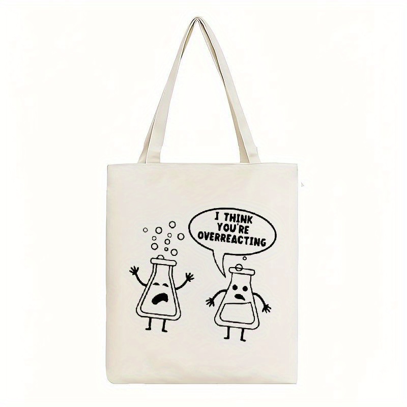 White Canvas Tote Bag Cartoon  - Medical Lab Day 评论和价格