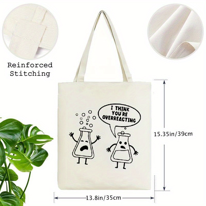 White Canvas Tote Bag Cartoon  - Medical Lab Day 评论和价格
