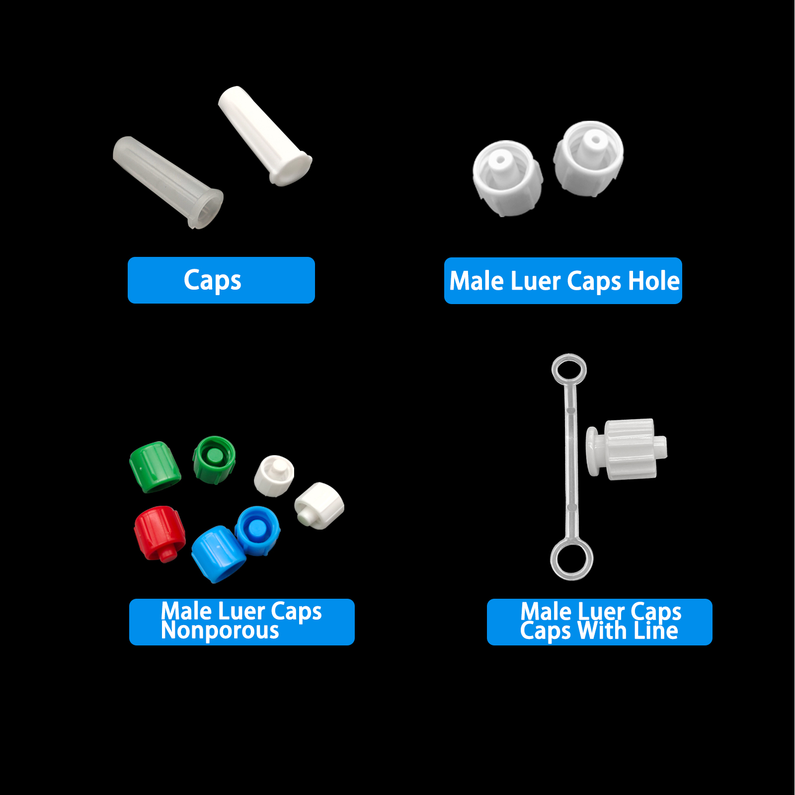 500pcs Male Luer Caps Hole for - Medical Laboratories 评论和价格